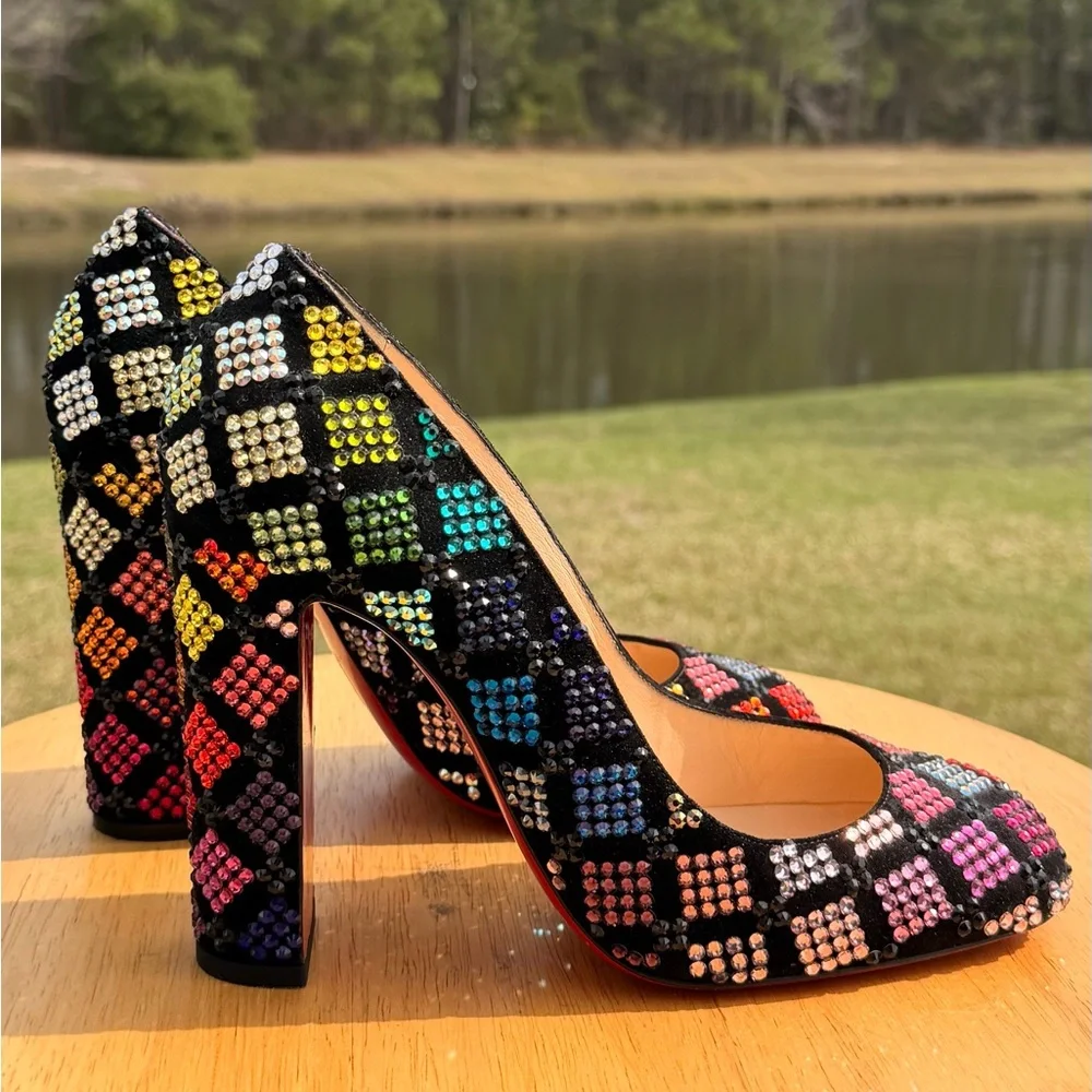 Christian Louboutin Harlequin Strass Heels - Picture 5 of 9